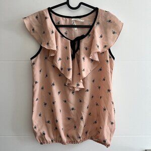 Peach Colored Short Sleeve Blouse